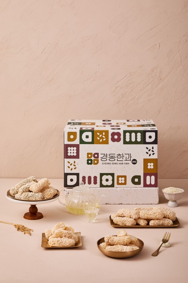 강릉몰,강릉경동한과 찹쌀강정 세트 2KG | 전통 한과 강정, 명절/선물용 가족 간식 (강정·쑥)