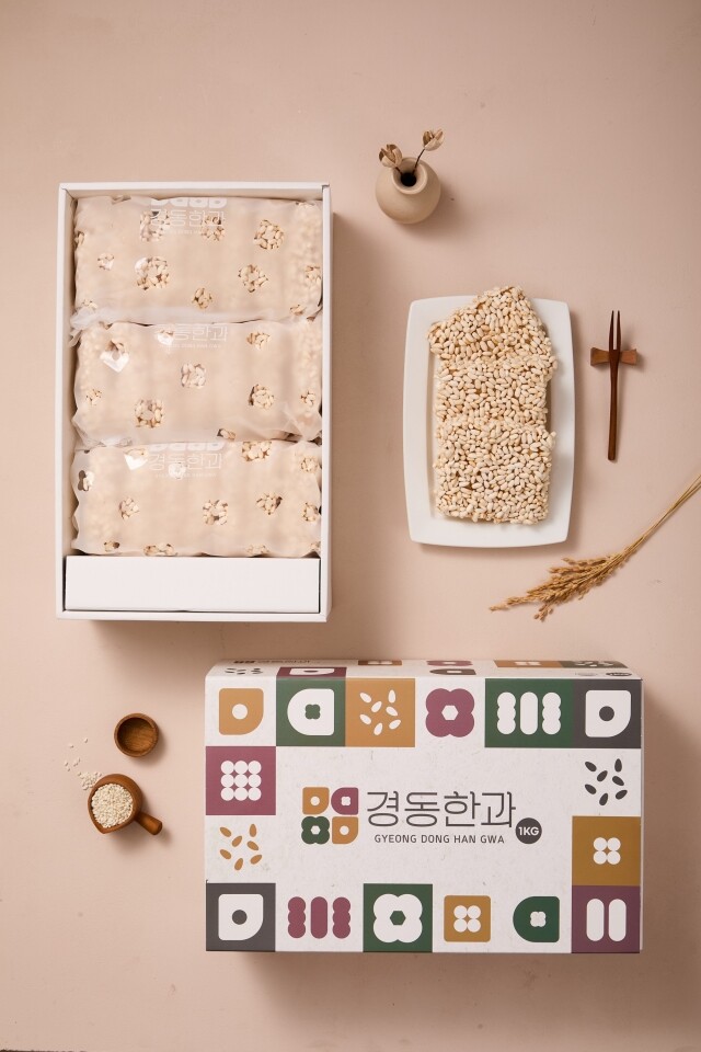 강원더몰,강릉경동한과 전통 찹쌀통밥 한과 종합세트 1kg 설날·명절선물
