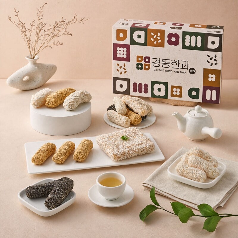 강원더몰,찹쌀 모듬세트 1kg (과줄+강정 4종)