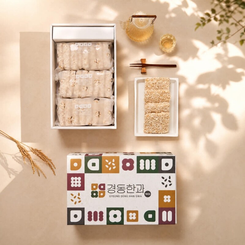 강원더몰,찹쌀 과줄세트 1kg 추석 명절 선물세트