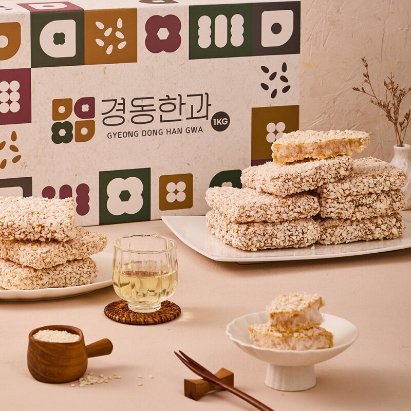 강원더몰,찹쌀 과줄세트 1kg 추석 명절 선물세트