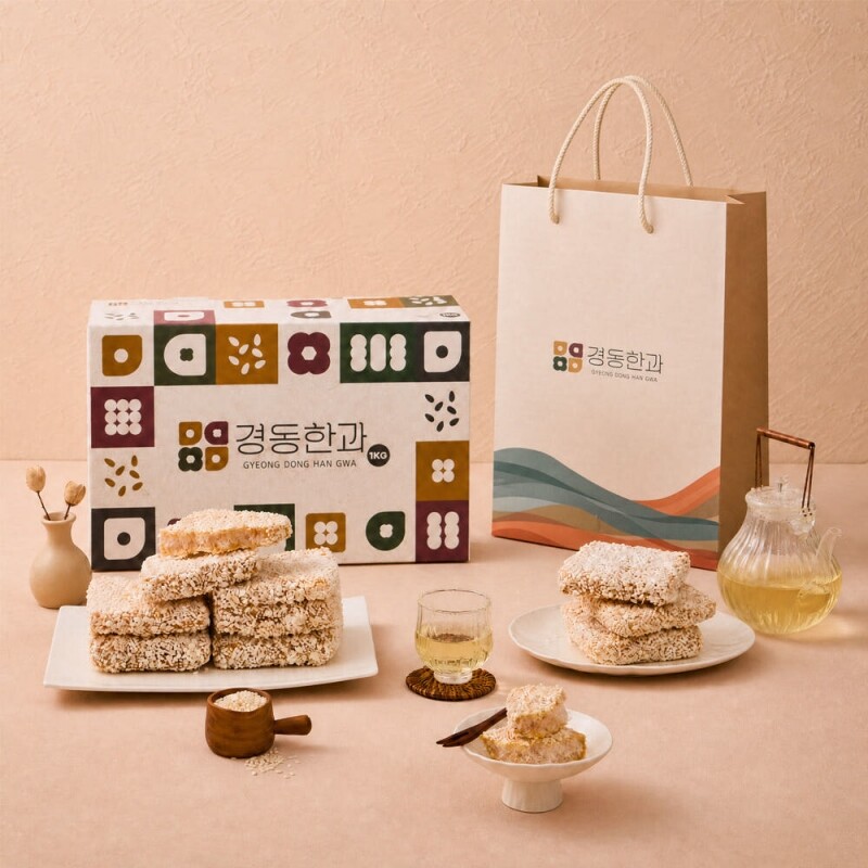 강원더몰,찹쌀 과줄세트 1kg 추석 명절 선물세트