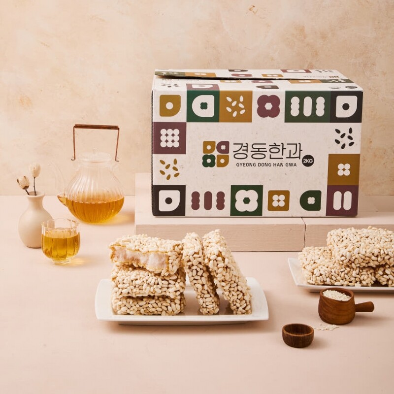 강원더몰,찹쌀 통밥세트 2kg 추석 설날 명절 실속 한과세트