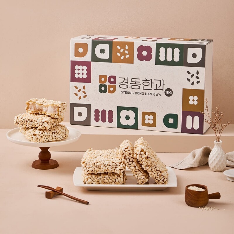 강원더몰,찹쌀 통밥세트 1kg 추석 설날 명절 실속 한과세트