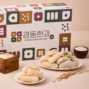 찹쌀 강정세트 1kg (찹쌀·쑥) 국내산 한과 유과 추석 설날 명절 실속 한과세트