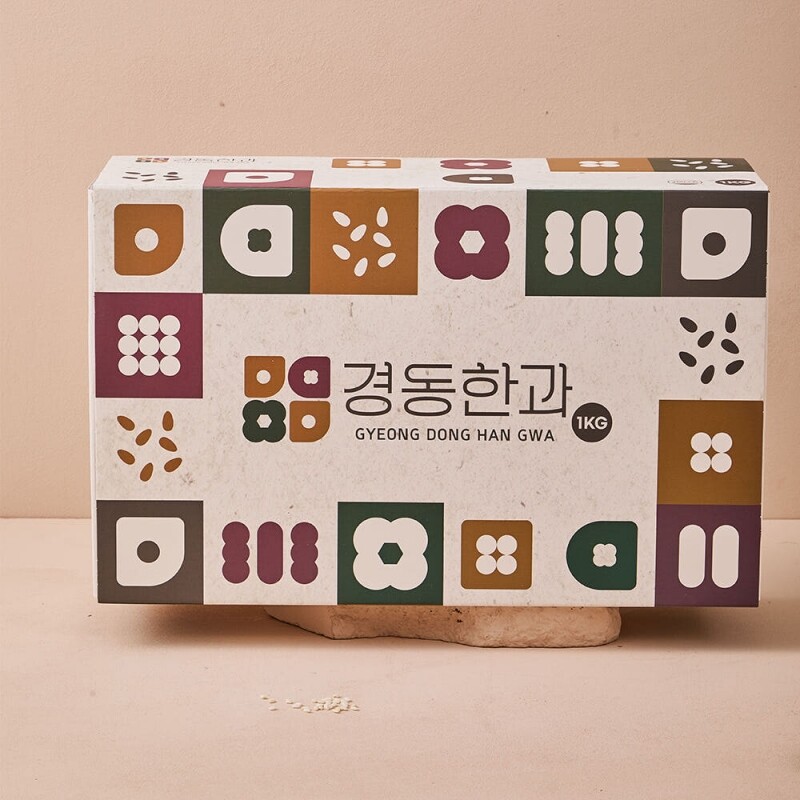 강원더몰,찹쌀 강정세트 1kg (찹쌀·쑥) 국내산 한과 유과 추석 설날 명절 실속 한과세트